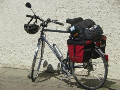 Gepacktes Fahrrad