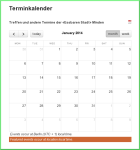 Screenshot: Kalenderblatt Januar 2014